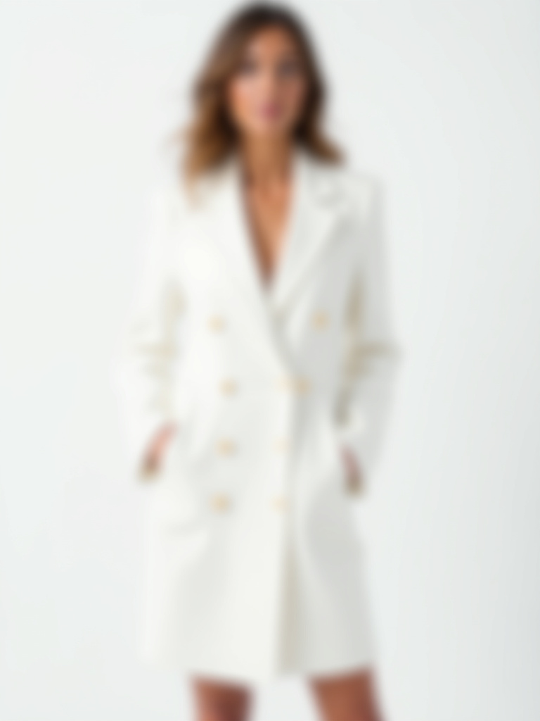 Blazer long blanc avec poches